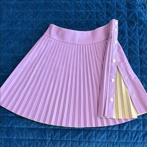 Zara - Pleated Lavender Skirt with Button Detail (Size M)